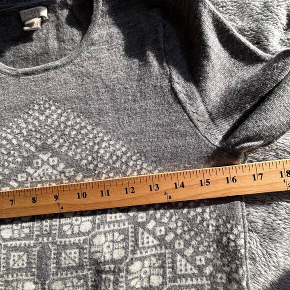 J Crew Women Sweater Small Merino Wool Preppy Nordic Print Outdoor Western 18891 - Picture 5 of 9
